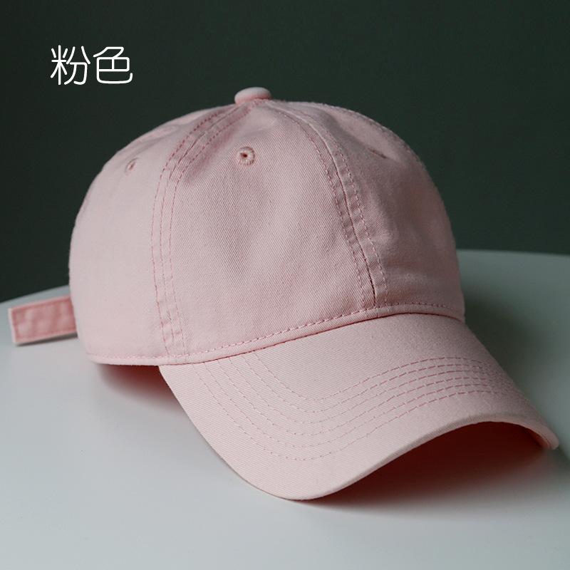 Solid-color, washed cotton baseball cap, suitable for spring and autumn, unisex, plain baseball cap