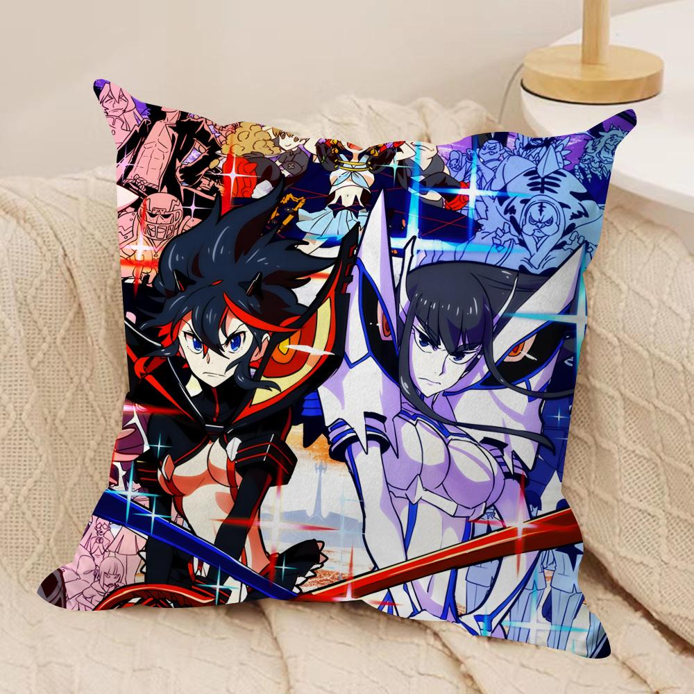 KKILL La KILLS Ryuko Matoi Cushion Cover Silky Short Plush Invisible Zipper Dustproof Sofa Pillow Case For Home Decor