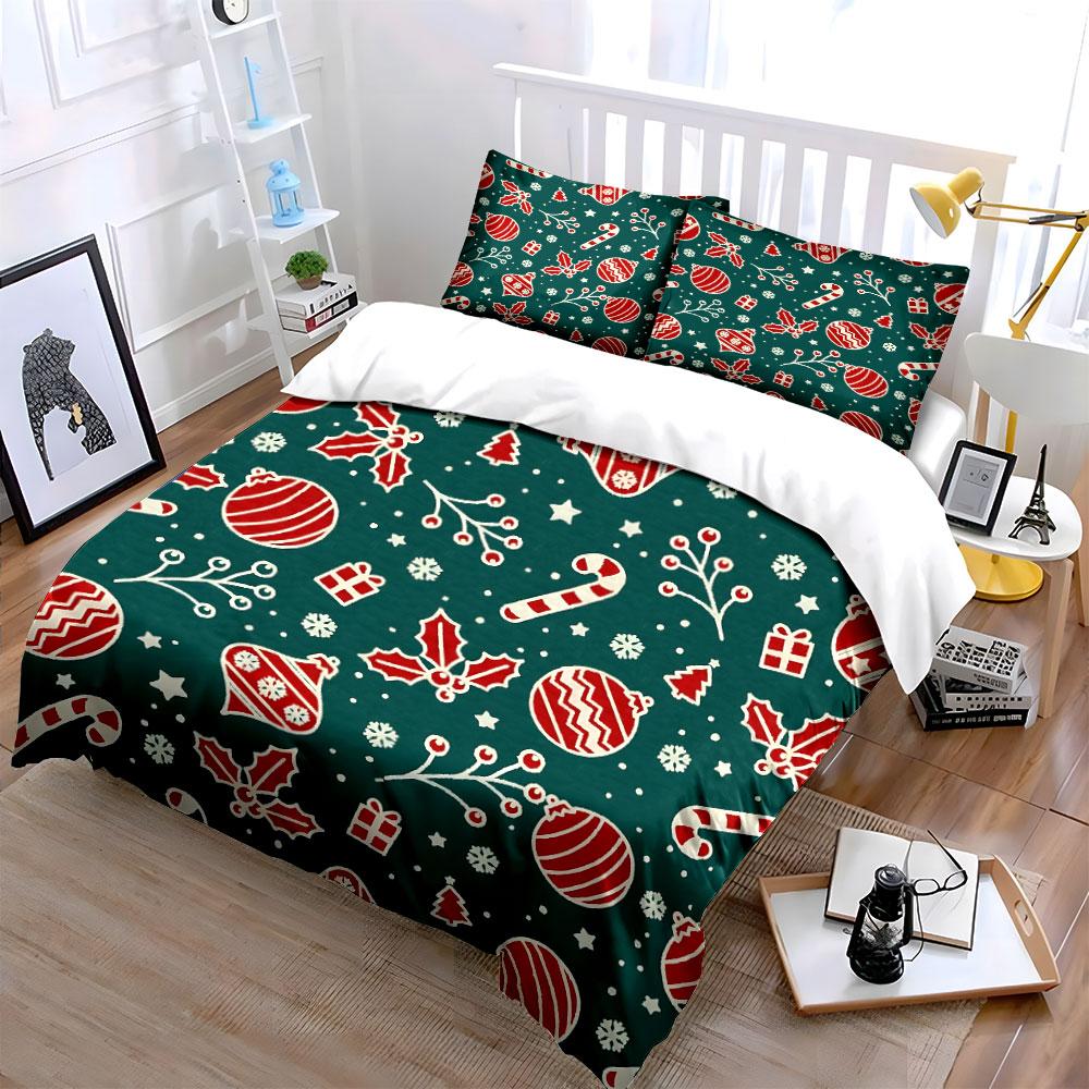 Festive Holiday Charm Bedding Sets Duvet Cover Sets Duvet Covers Pillowcases(1*Duvet Cover 2*Pillowcases Without Duvet Insert)
