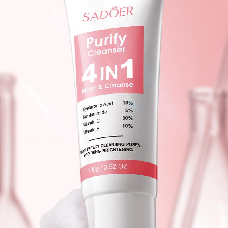 4-In-1 Multi-effect Cleanser SADOER Pore Purification Cleansing Facial Cleanser