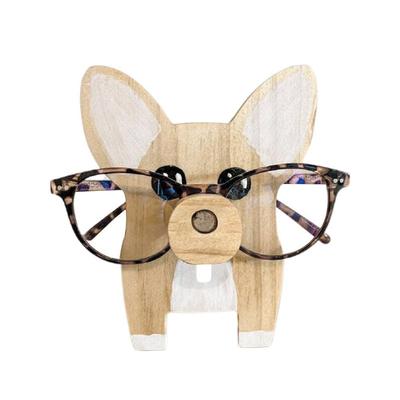 מעמד משקפיים קורגי קישוטים מעץ מתנת חג המולד קישוט שולחני יצירת אמנות סלון