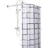 Extendable Curved Shower Curtain Rod Silver L Shaped Stainless Steel Shower Curtain Poles Punch-Free Bathroom Curtain Rail 3Size