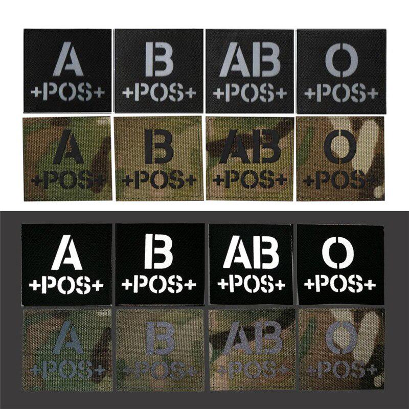 POS Medical Hook Loop IR Patch Badge O AB Reflective Military Blood Type A B POS Medical Hook Loop IR Patch Badge O AB Reflective Military Blood Type A B