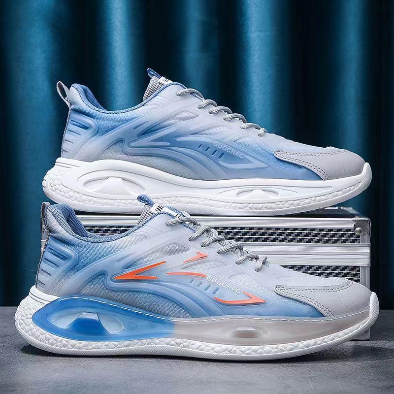 

Мужская обувь Летняя дышащая обувь на толстой подошве с амортизацией Tide Shoes Легкая и удобная повседневная обувь Спортивная обувь с защитой от мух Кроссовки для бега 44