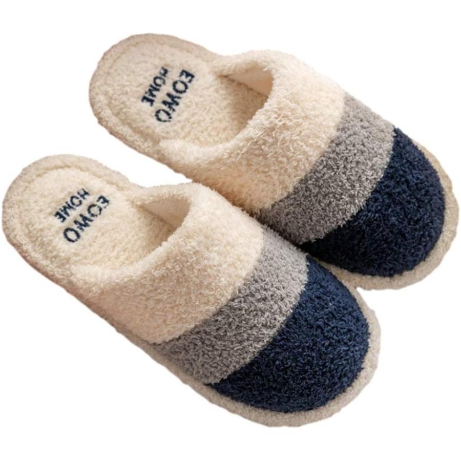 

Room Shoes, Fluffy Slippers, Washable, Fluffy Slip-ons, Non-Slip, Indoor Shoes (Navy L , 26.0 cm)