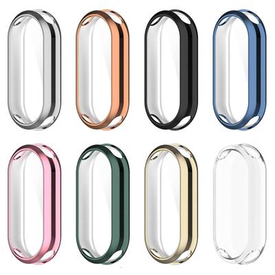Vollbildschutz für Xiaomi Mi Band 9/8 NFC, galvanisierte TPU-Schutzhülle, Schutzhülle, Stoßstange