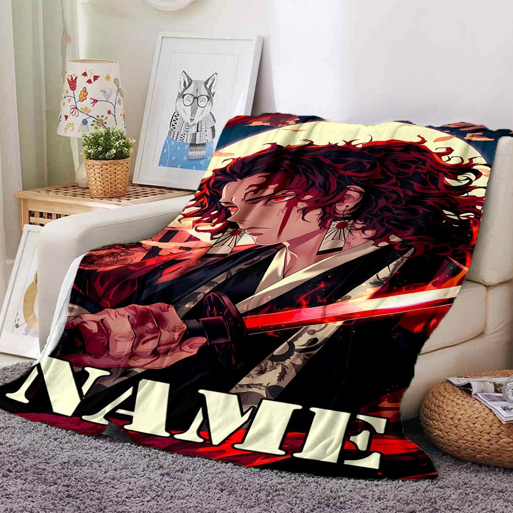 Customiz Name Personality Demon Slayer characters Blanket Soft &Warm Sofa Office Bed Travel Lunch Break Blanket, Gift Suitable All Seasons