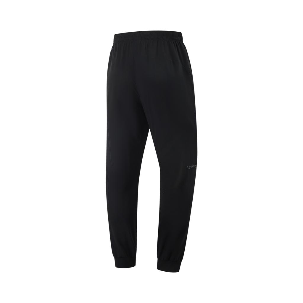 Li Ning Fitness Series Solid Color Casual Simple Cuffed Knitted Sports Pants Men Pants Black AKYV031-1