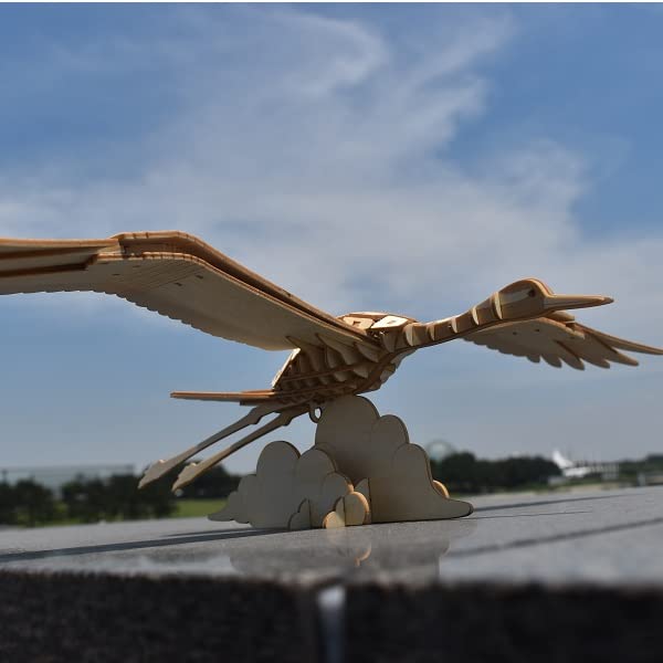 Tsukurun 3D Wood Puzzle with Japanese Instructions Species Desu® (Endangered Series Red-crowned Crane)