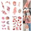 4Sheets Realistic Halloween Temporary Tattoos Waterproof Fake Tattoo  Party