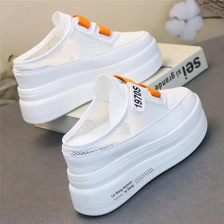 Fashion Modern Slippers Women's Super High Heels Lazy Person Half Drag Increase Thin 10CM Wearing Female Slippers women luxury sandals