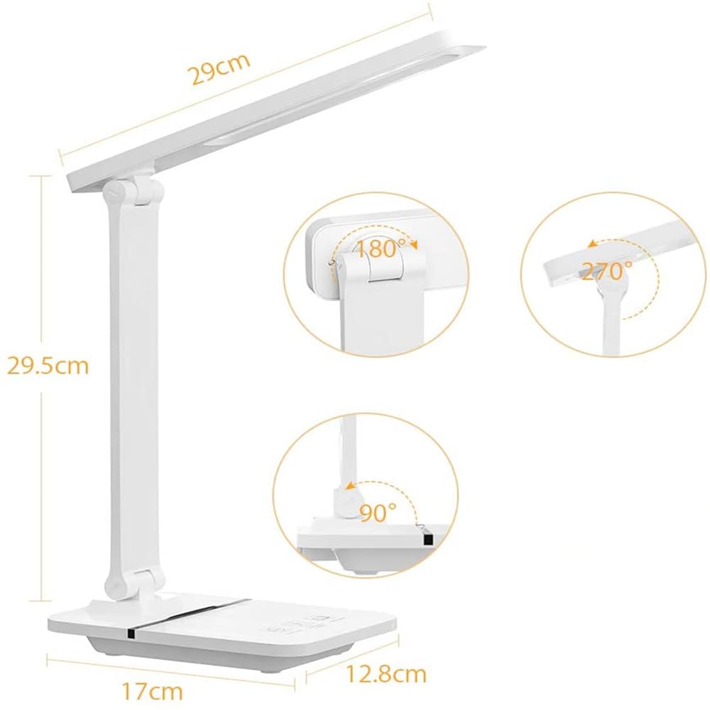 Eye-friendly LED desk lamp, ultra-bright, rechargeable, stylish table lamp with warm white, white, and daylight colors, stepless dimming, multi-angle