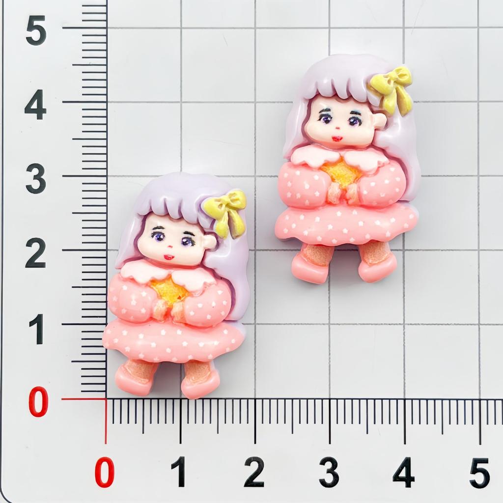 Trendy DIY Resin Girl Charms: Cute Phone Case, Hair Clip, Water Bottle, and Crocs Shoe Accessories