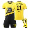 Teens Kids Adults Custome Name Football Kits 2023-24 Dortmund Home #11 REUS Training Jersey Set with Socks