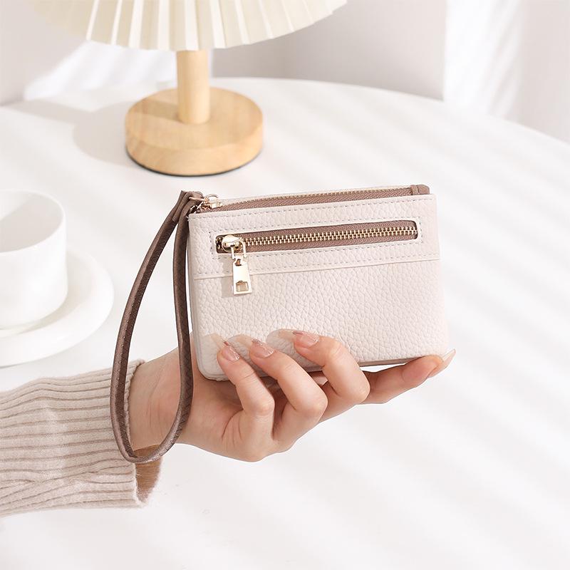 Women's Large Capacity Frosted Double Zipper Long Wallet & Clutch