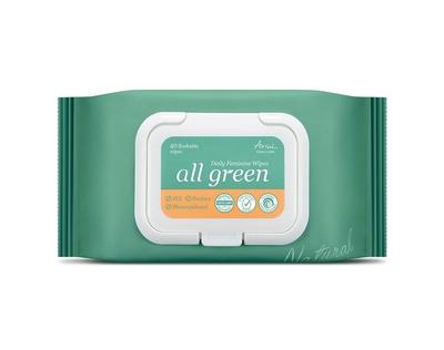 All Green Feminine Wipes 40 Flushable Wipes