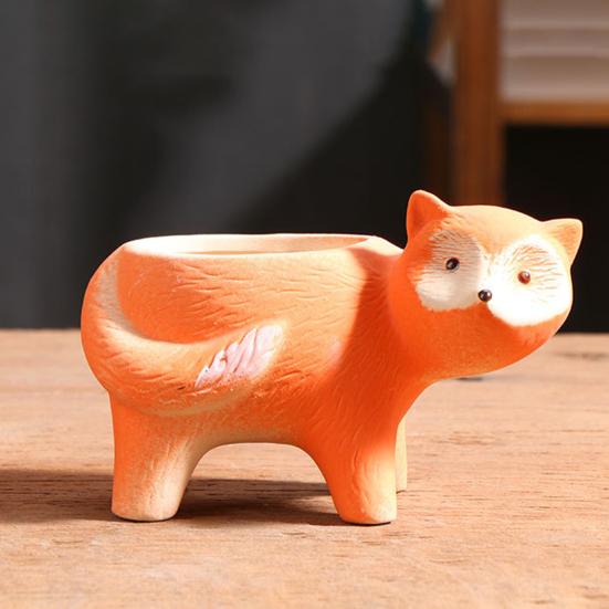 Cartoon Duck Rabbit Fox Bird Fish Shape Flower Pot Ceramic Plants Container Ornament Figurine Decorative Planter