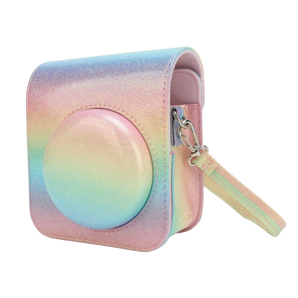 Instant Camera Case Rainproof Scratch Proof PU Leather Camera Protective Bag with Shoulder Strap for Mini 12