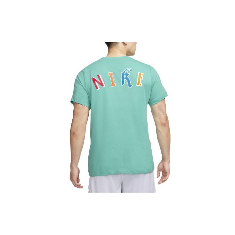 Nike Dri Fit T Shirts Men's Turquoise Crew Neck Moderate Straight Fit FD0047-392