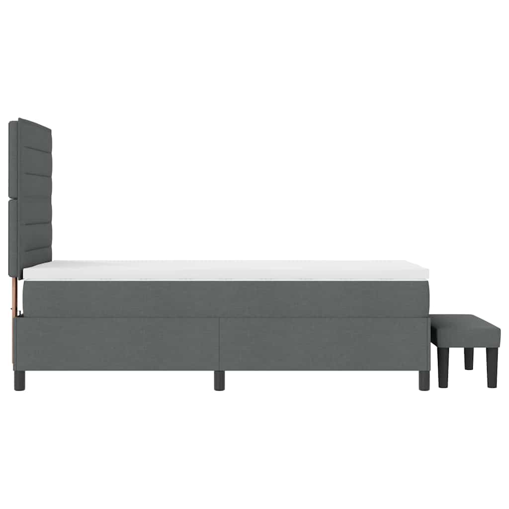 Box Spring Bed with Pillow Dark Gray 80 x 200 cm Fabric