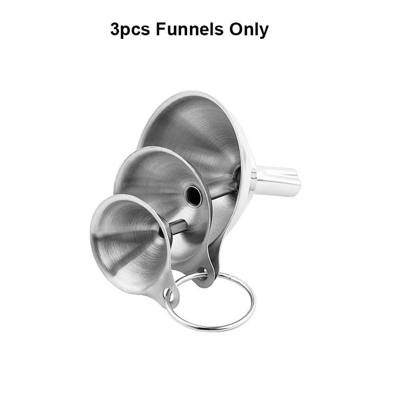 

3/5Pcs Stainless Steel Kitchen Funnels Set Funnels for Kitchen Use Filling Bottles Vinegar Spice Essential Oil Filling Funnels