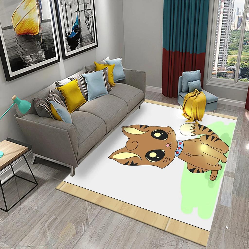 Cartoon Animal Cute Cat Pattern Carpet King Size Home Decor Bedroom Living Room Bathroom Household Floor Mat Non-slip Carpets