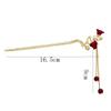 New Chinese Style Red Rose Fringe Hairpin Vintage Rose Hair Sticks Hairwear For Women Hair Fork Disk Hair Chopsticks Headdress