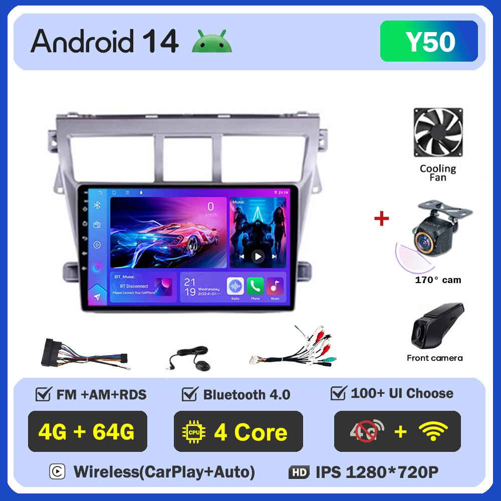 For Toyota Vios Yaris 2007 2008 -2012 Car Radio Player Car Carplay Screen Autoradio Mirror Link Car Intelligent Systems 8 Core