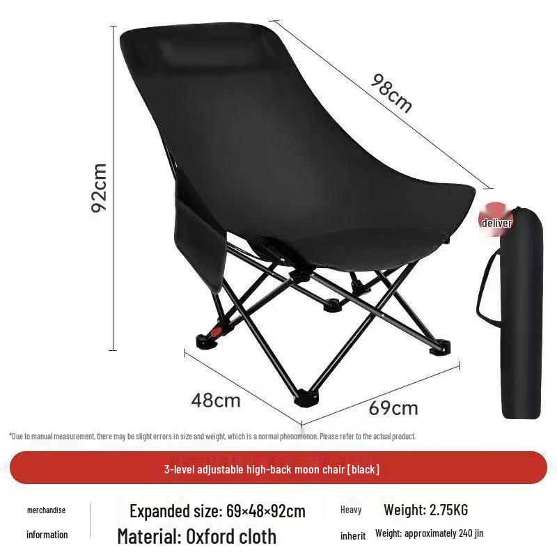 Portable 3-Position Adjustable Recliner Moon Chair for Outdoor Camping, Beach, and Breaks