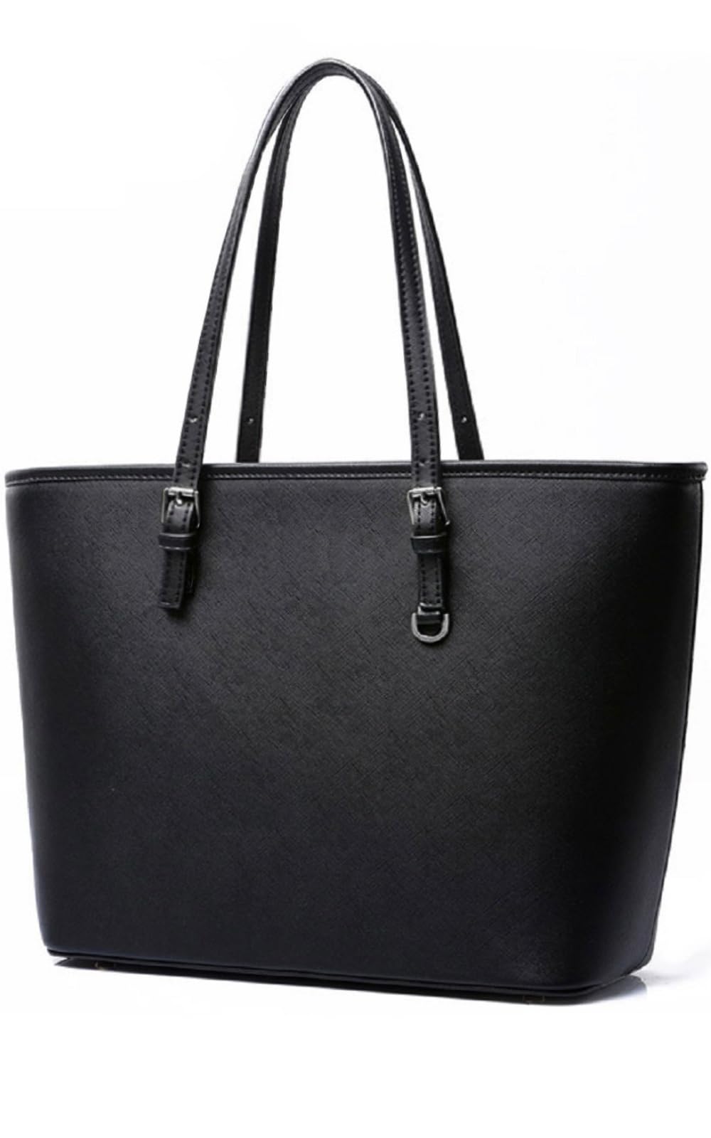 

Miwoluna Business Tote A4 PU Leather No Black Women s Bag, Size, (Black, Logo, Hardware)