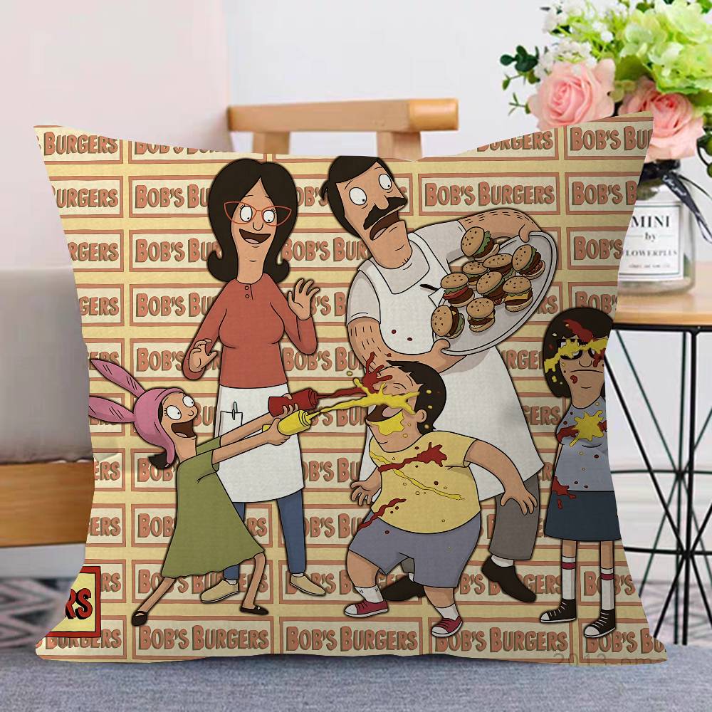 Bobs-Burgers Anmie Cushion Cover Inches Farmhouse Decor Home Throw Pillow Covers For Couch Decorations