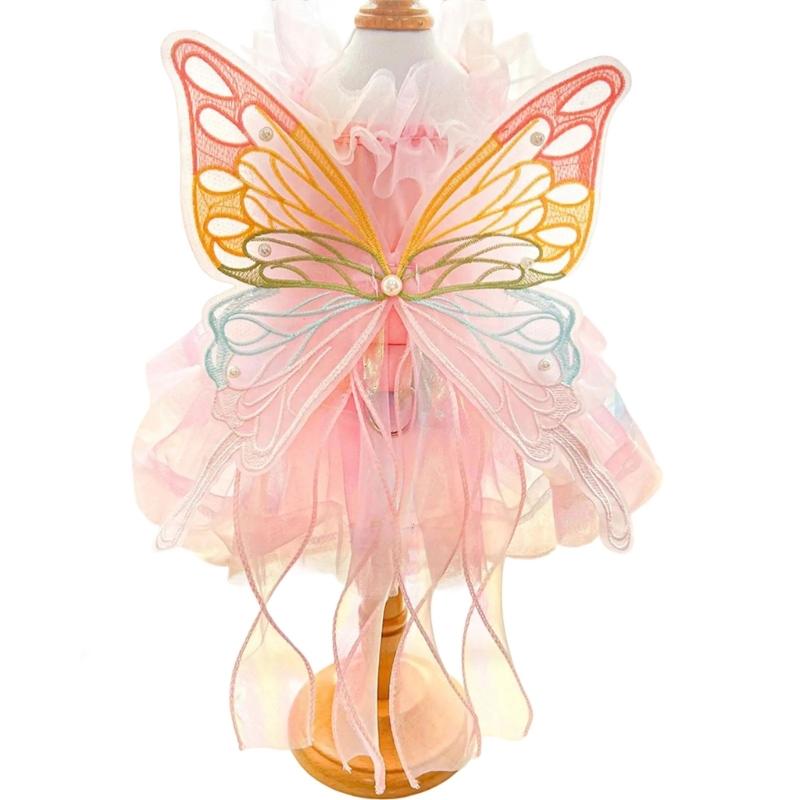 

Pet Princess Gown for Cats and Small Dog Easy to Wear Butterfly Designs Cats Dress for Pet Birthdays and Photoshoots M