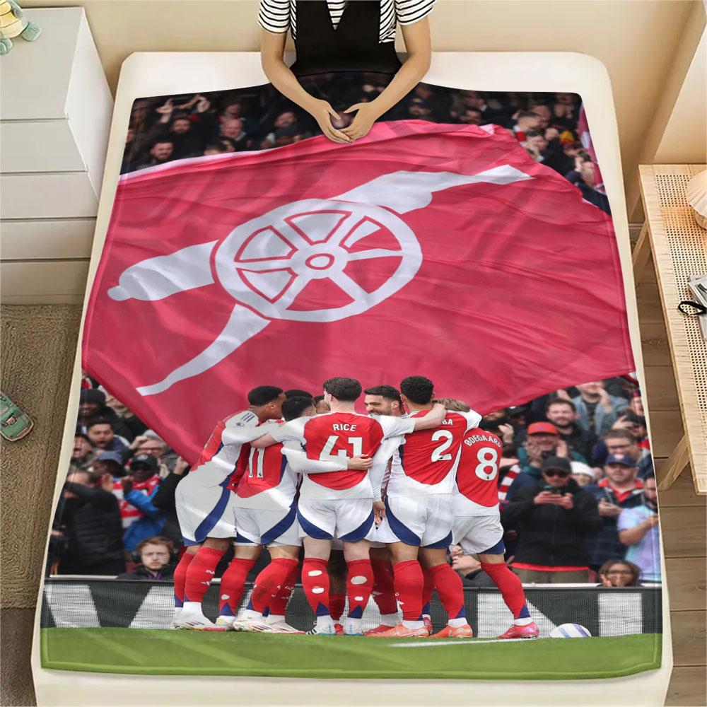Arsenal Players Printed Flannel Blanket, soft throw for bedroom sofa, washable, fan merchandise, great gift.