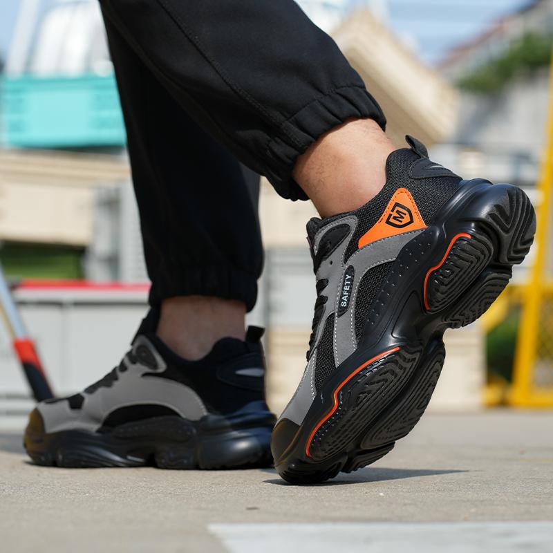 Work Sneakers For Men Safety Shoes Anti-Smash Anti Puncture Indestructible Shoes Breathable Comfort Steel Toe Protection Shoes