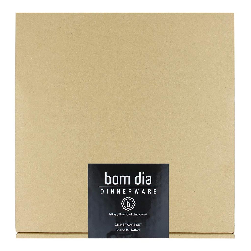 [Made In Japan] Bom Dia Mino Ware 3-Piece Dinnerware Set: Rice Bowl, Rice Bowl, and Deep Plate (Obsidian)