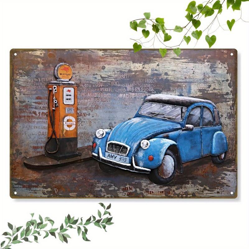 Vintage Female Silhouette Metal Tin Sign for Bar & Garage
