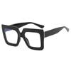 Monture de lunettes carrée tendance Grande Anti Lumière Bleue Miroir Plat Forme Concave Lunettes de Mode pour Femmes Design Simple
