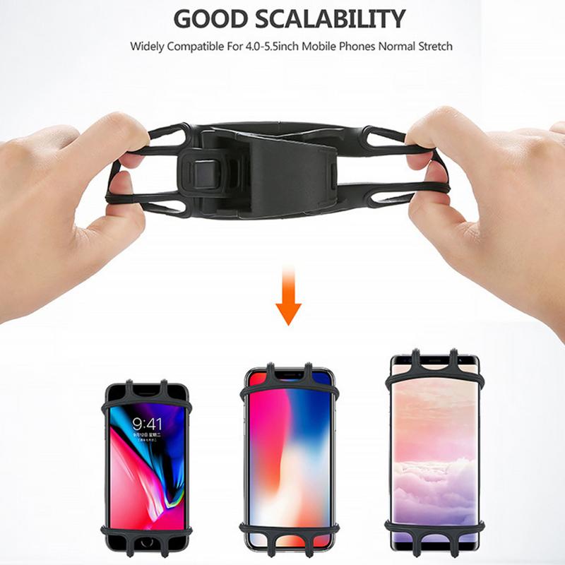 Mobile Phone Bicycle Motorcycle Holder Bike Safe Bracket Silicone Support Silicone Pull Type For All Phone Stand Outdoor Riding