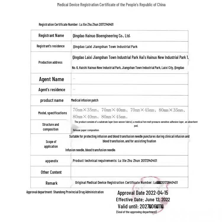 Haishi Medical Plaster Infuzyjny: Sterylna Jednorazowa Taśma do Igły IV