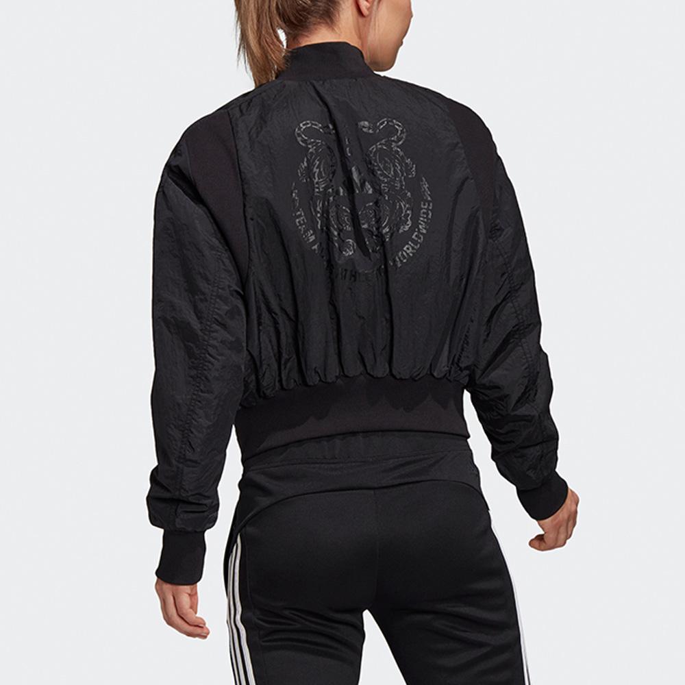 Adidas Solid Color Sports Casual Baseball Jacket Women Jacket Black FN1517