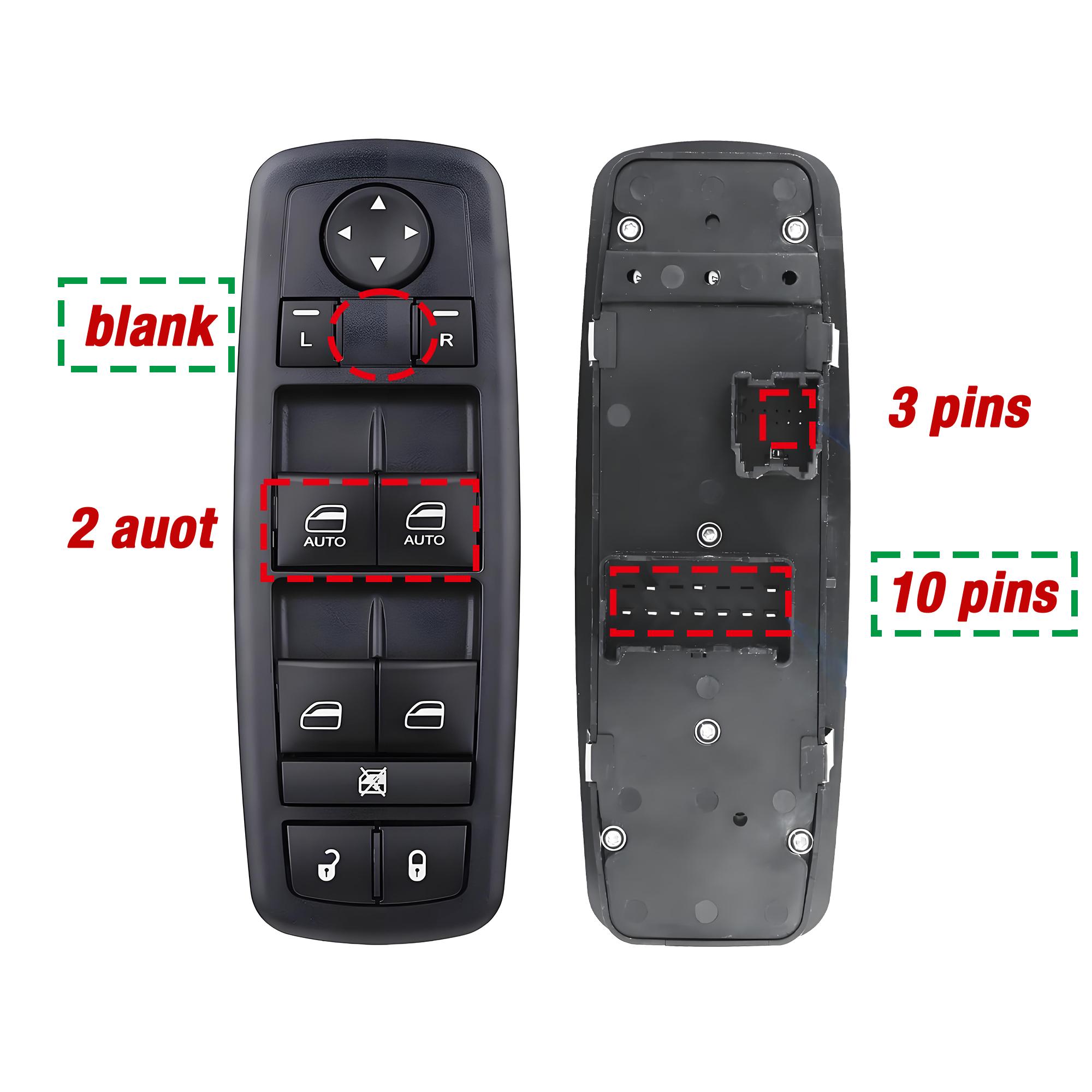 

4602863AB Master Window Control Switch Button for 2009 2010 2011 2012 Dodge Ram 1500 2500 3500 4602863AC 4602863AD 4602863AB