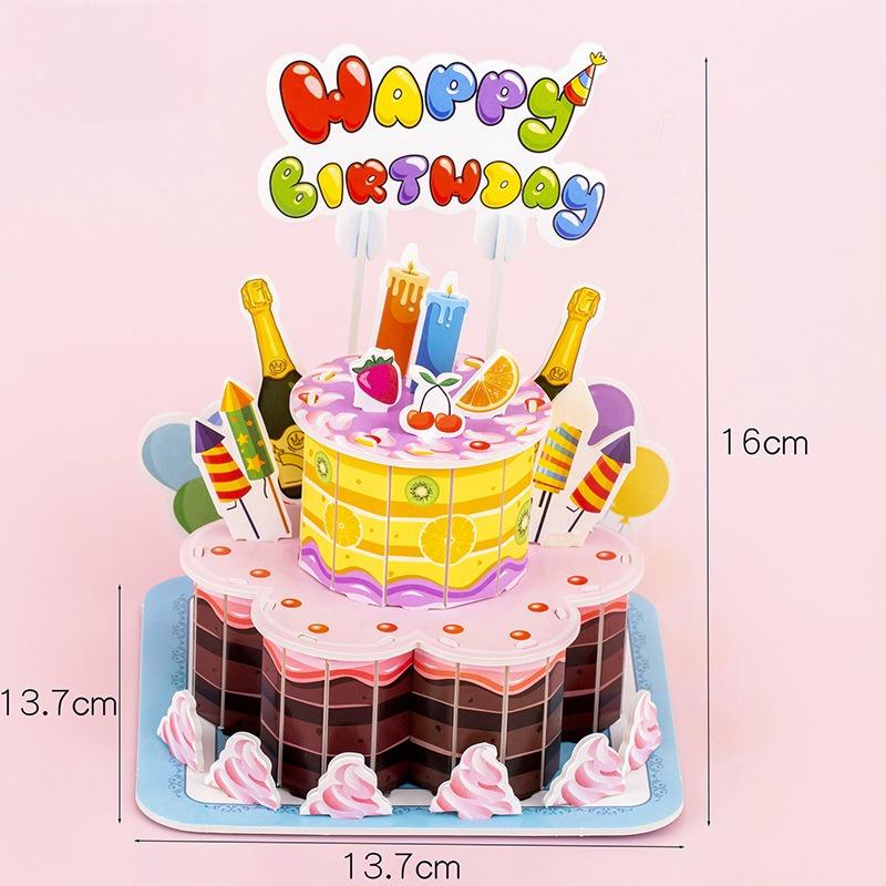 Paper 3d Three-dimensional Puzzle Cartoon Mini Building Cabin Model Children Handmade DIY Children's Assembly Card Toy Gift