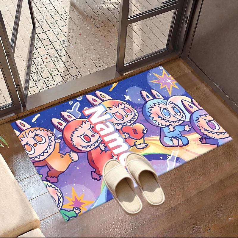 Custom Name Personalized Labubu Print Carpet, Versatile Home Decor Rug, for Playroom, Apartment, Balcony, Entryway, Hallway Gift
