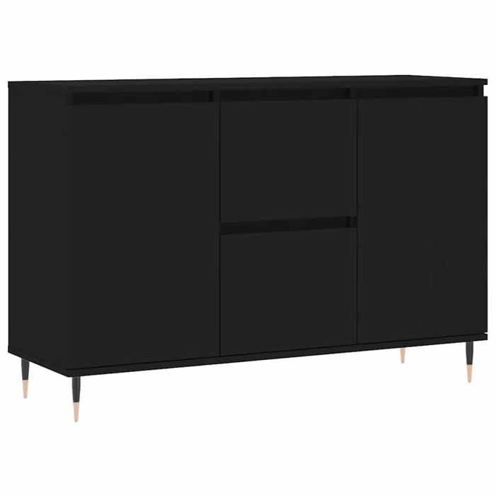 VidaXL Buffet, Armoire Latérale avec Pieds, Meuble de Rangement, Organisateur de Salon Salle de Séjour Intérieur, Noir Bois 827197