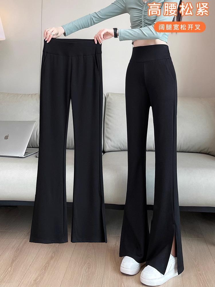 Women High Waist Wide Leg Suit Pants New Chinese Style Flared Trousers Slim Draping Casual Long Pants Spring Autumn Thin Pants