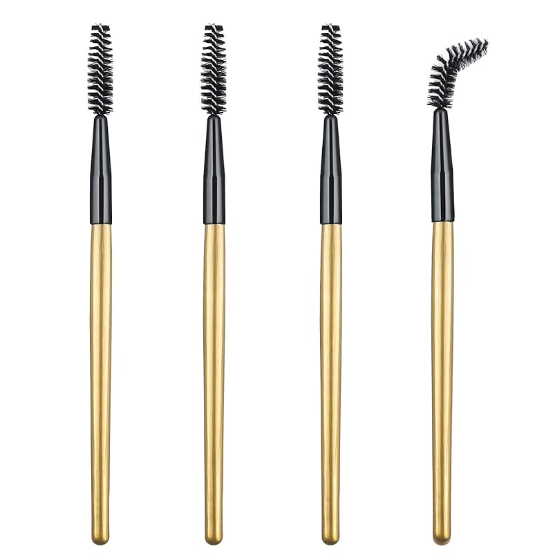 4Pcs Mascara Brush Wands Makeup Lash Spoolies Eyelash Eyebrow Brushes Spooly Applicators for Extensions Reusable(Pink)