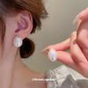 Doudou Mermaid Ji Pearl Earrings Personalized French Ins Wind Stud Earrings Niche Simple Temperament Earrings