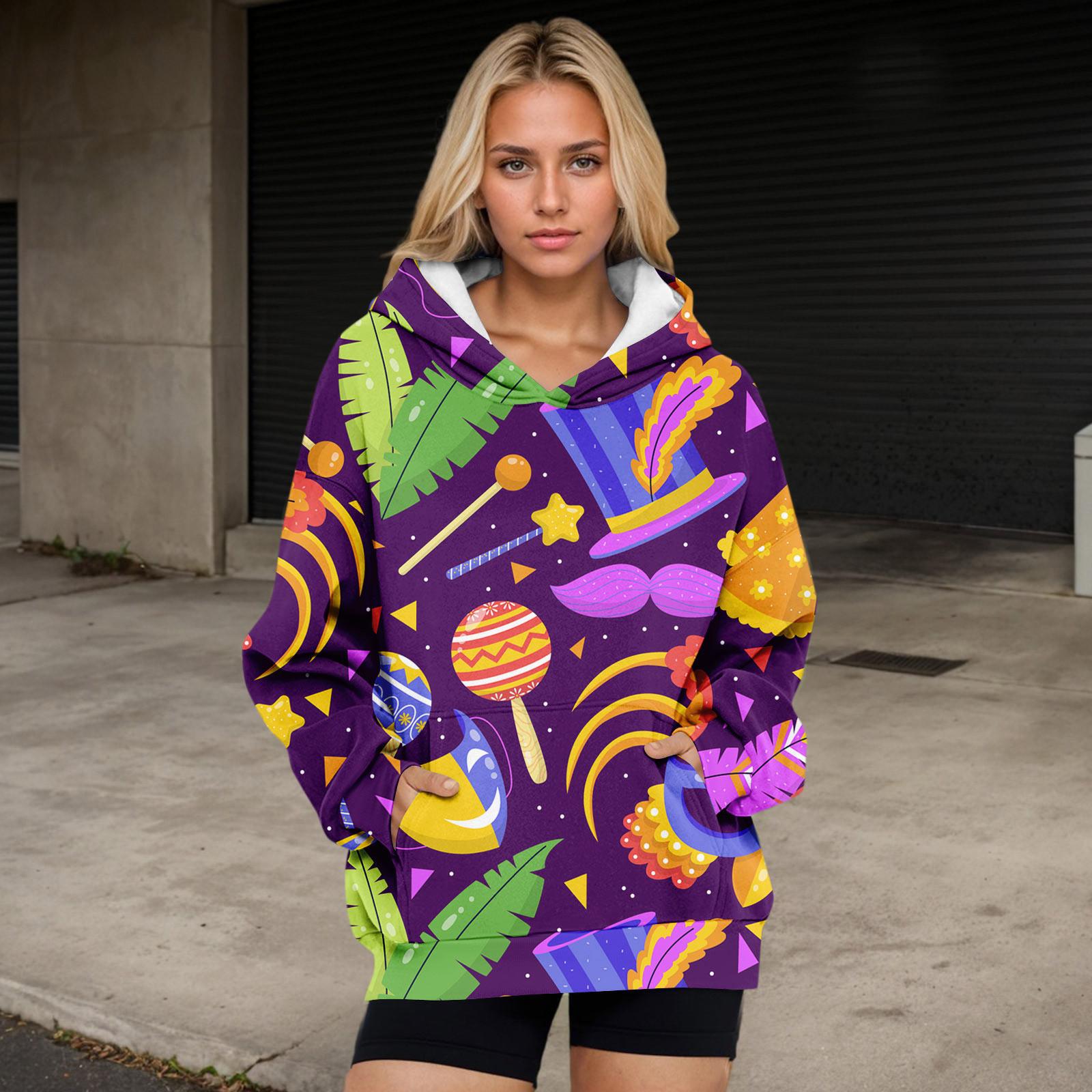 

Женские толстовки большого размера, флисовые толстовки, рубашки с длинными рукавами, пуловер, осенняя одежда с карманом XXXL фиолетовый