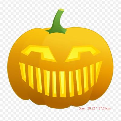 Jack O Lantern Transparent Background Jack O' Lantern Iron On Heat Transfer Printing Vinyl Patches Sticker for Clothes DIY Appliques Washable Patches