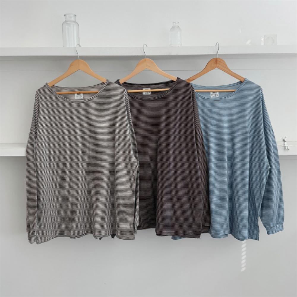 New ArrivalS Open Run Women S Big Size AvanT FiT SliT STriped Long Sleeve T Shir
